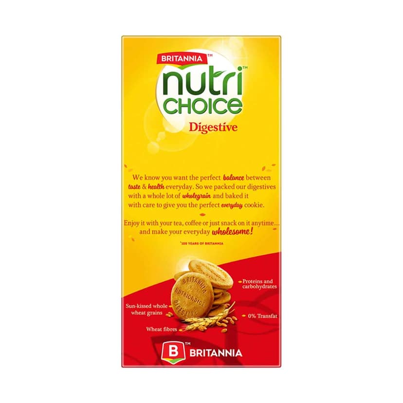 Britannia Nutri Choice Digestive High Fibre Biscuits, 250G view 2