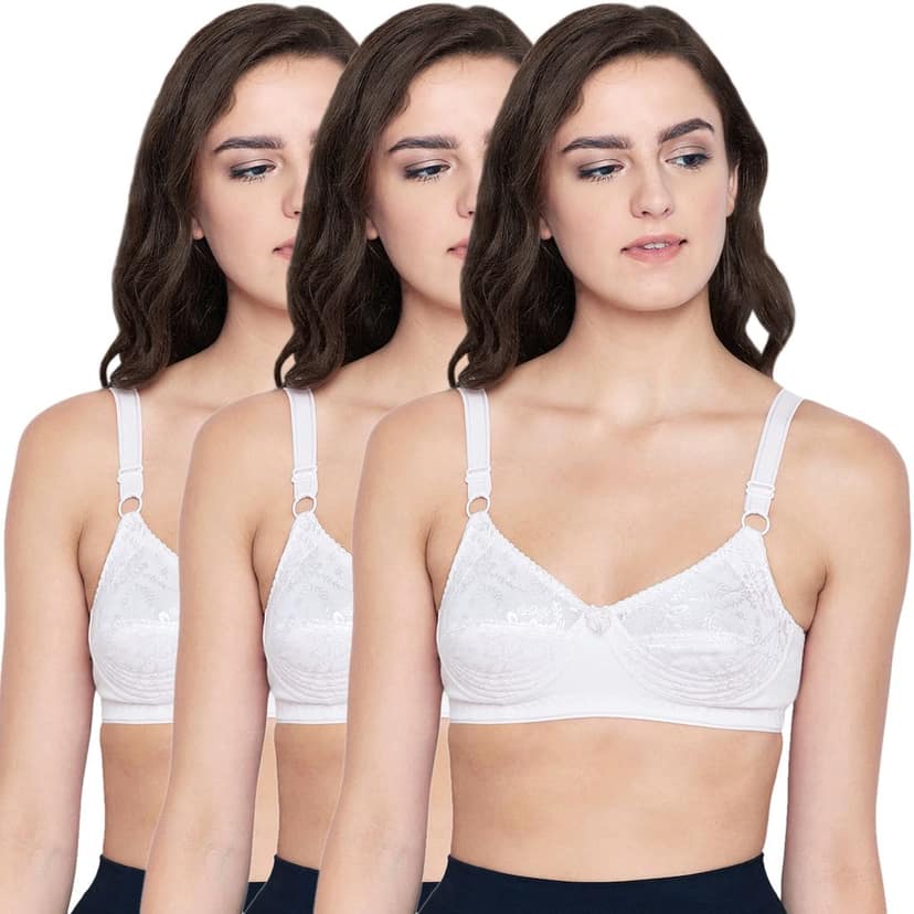 Bodycare Cotton Non Padded Non wired Regular Bra-Pack of 3