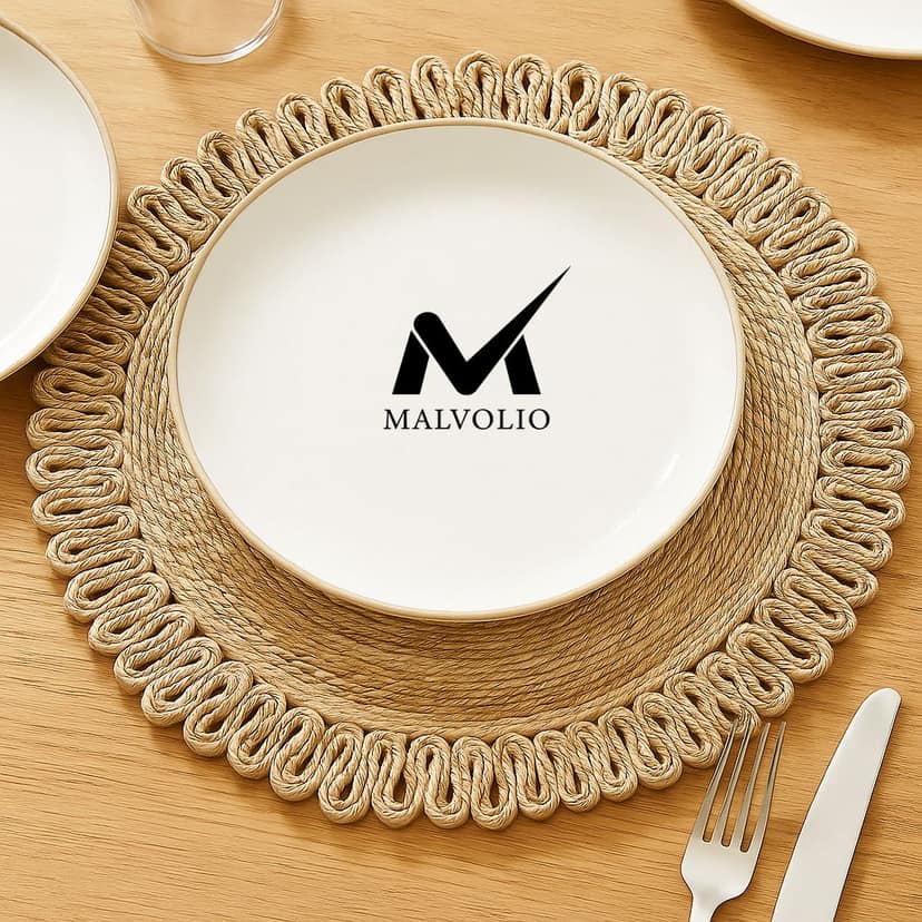MALVOLIO Set of 1 Jute Dining Placemat 31 cm Or 12inch(Beige)