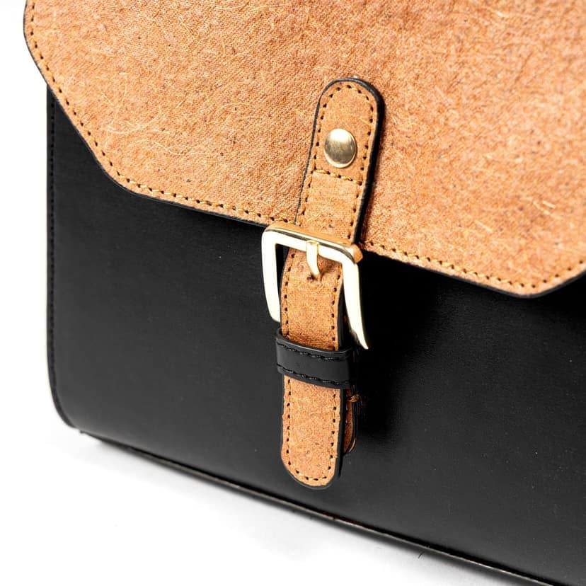 Juniper Vegan Leather Sling Bag - Black view 6