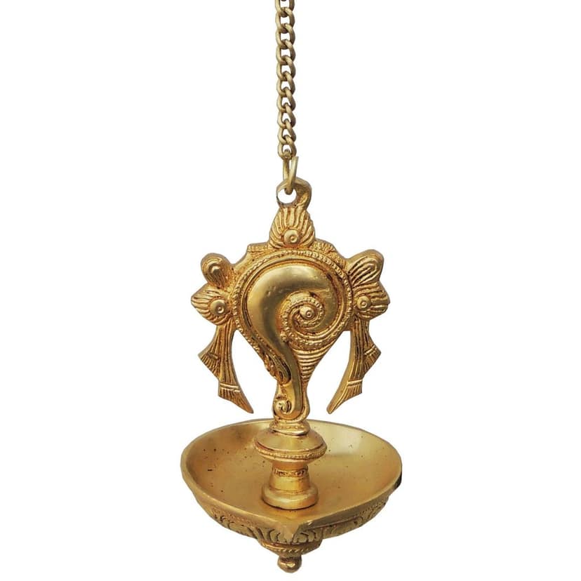 Brass Wall Hanging Shank Deepak (BSMAS898 A) view 2