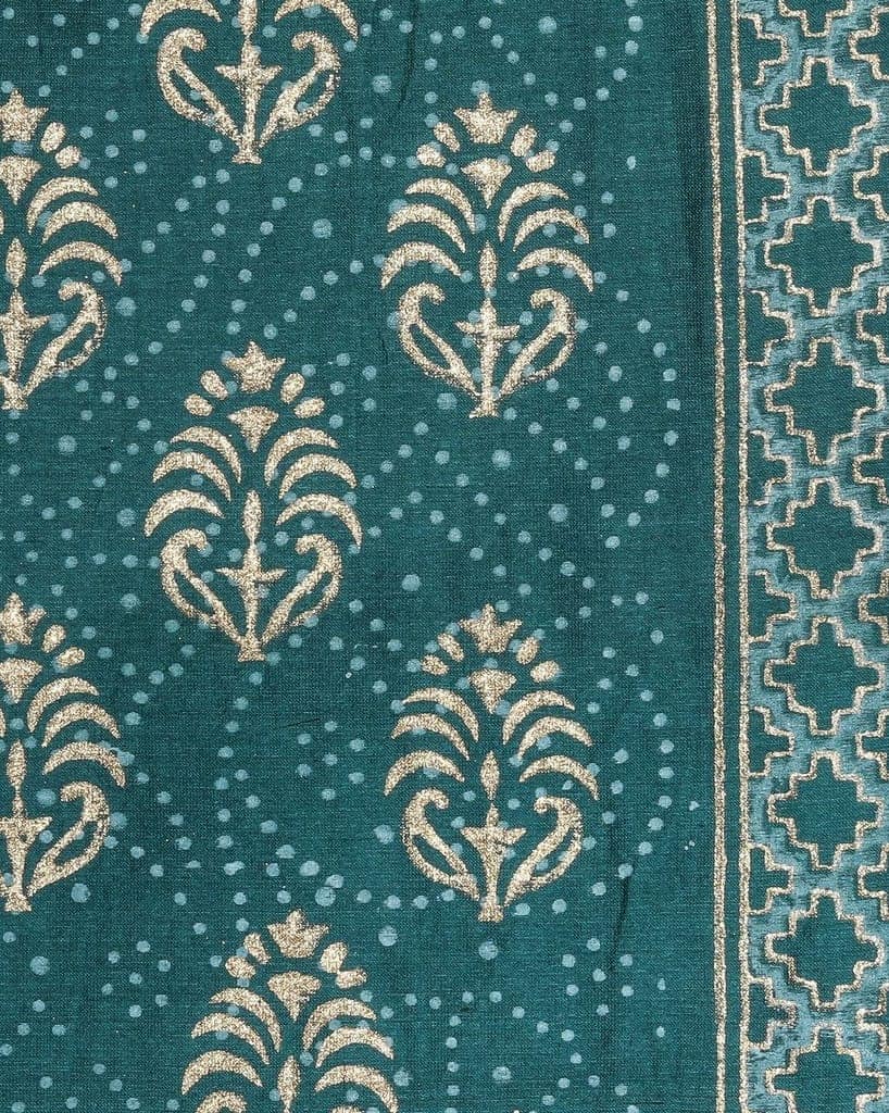 Designer Hand Block Print Chanderi Silk Suit set (CHA428) view 4