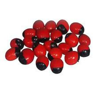 Natural Rakt Gunja Mantra Siddha Laal Chirmi Red Gunja Seeds for Lakshmi Upasna Sadhna Gurivinta Seeds 51 Pcs