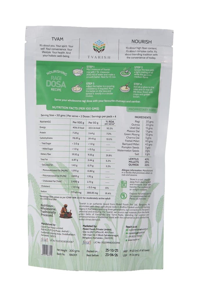 Tvarish Instant Dosa Mixes Combo (3*200g) view 3