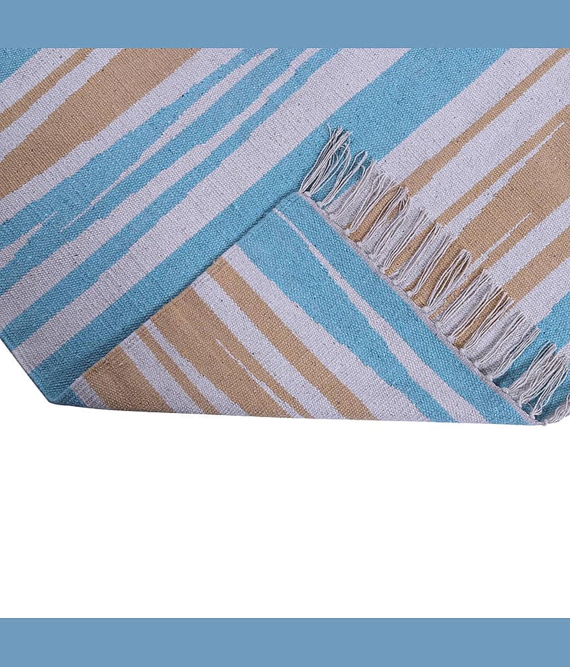 PEQURA Multi Cotton Carpet Stripes 5x7 Ft view 2