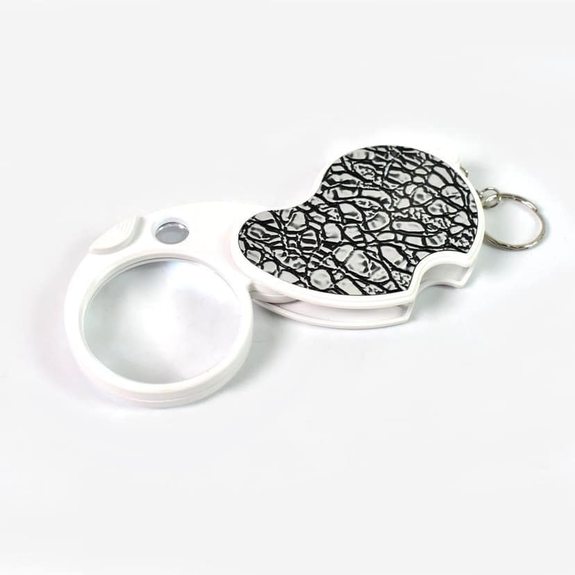 Double-Magnification Led Magnifiers Light Folding Keychain magnifier(1 Pc / Mix Color) view 5