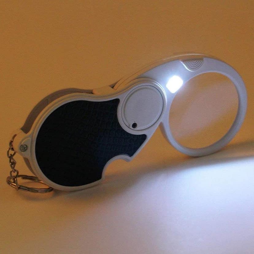 Double-Magnification Led Magnifiers Light Folding Keychain magnifier(1 Pc / Mix Color) view 7
