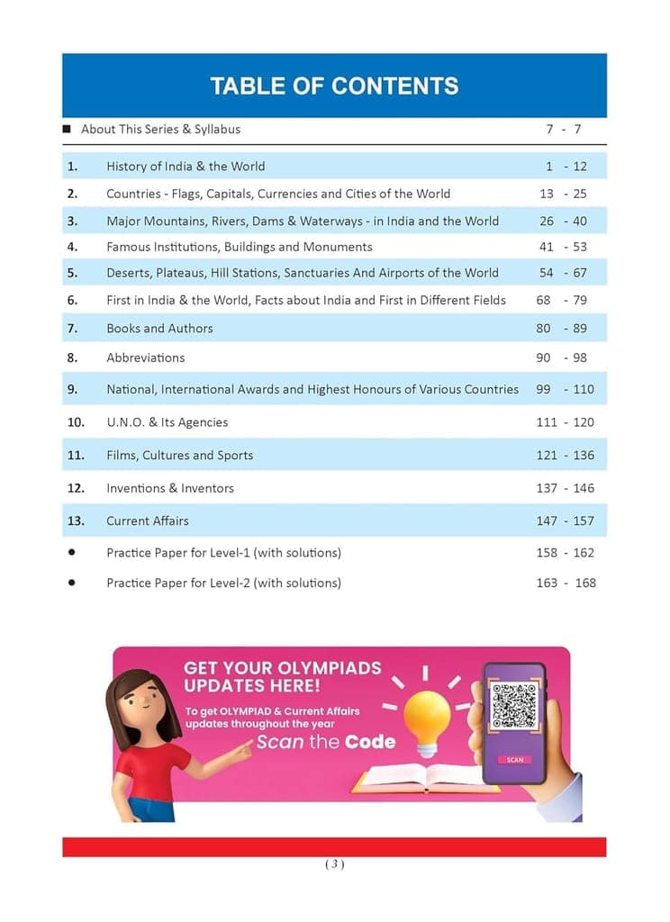 Oswaal One for All Olympiads Chapter wise Previous year solved paper prep guide class 7 General knowledge for 2025 Exams view 2