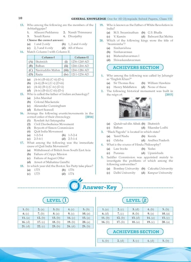 Oswaal One for All Olympiads Chapter wise Previous year solved paper prep guide class 7 General knowledge for 2025 Exams view 6