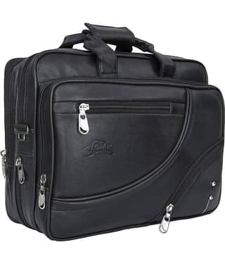 Leather World Office Laptop bag Black P.U. Office Bag