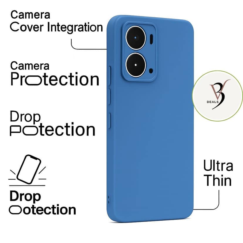 V3Deals Realme P3 5G Back Cover | Shockproof Matte Silicone Case | Camera Bump Protection | Soft Rubberised Slim Mobile Cover for Realme P3 view 4