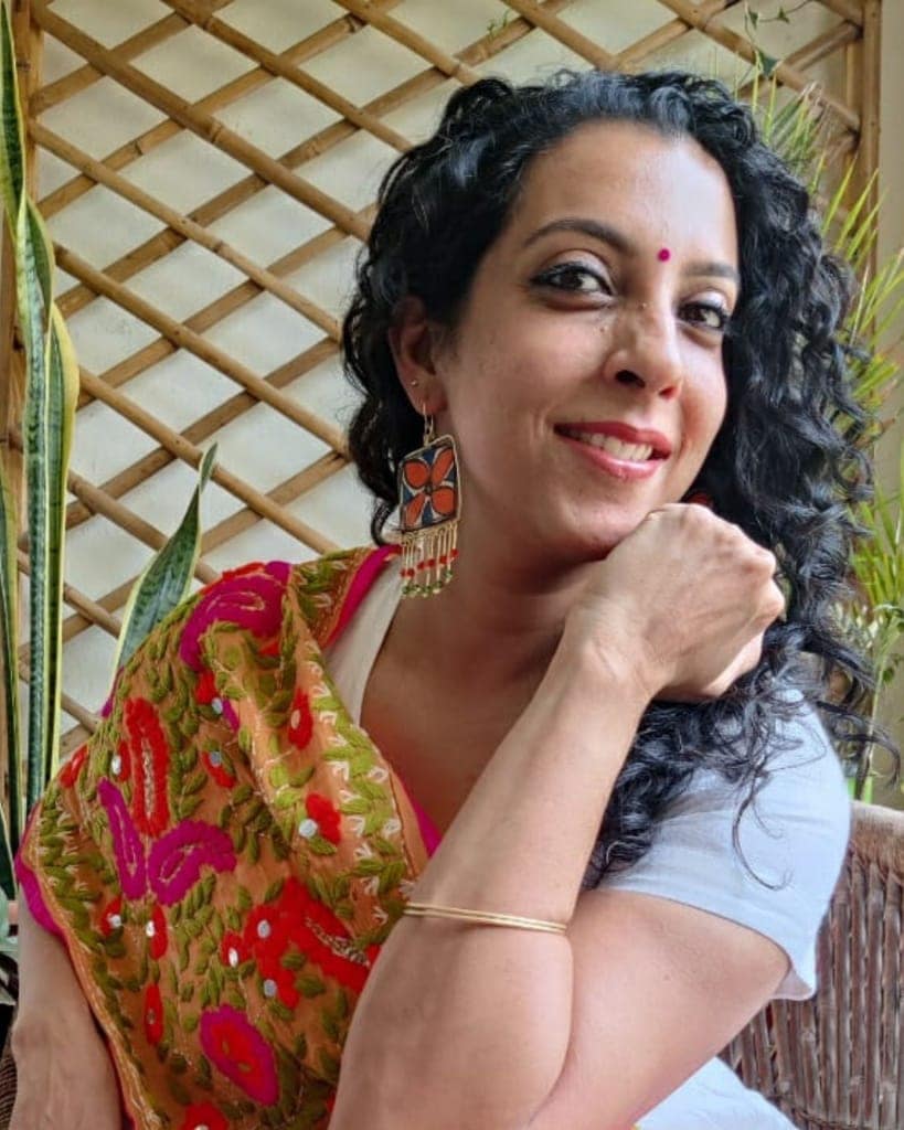 Mithila Tales Palash Upcycled Handmade Earrings view 3
