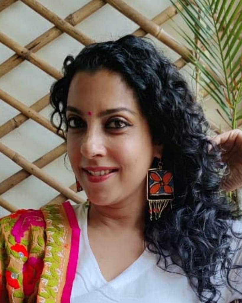 Mithila Tales Palash Upcycled Handmade Earrings view 4