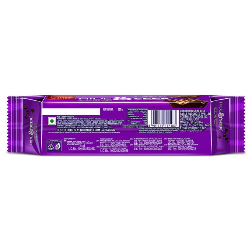 Parle Platina Hide & Seek Chocolate Chip Cookies, 100 G view 2