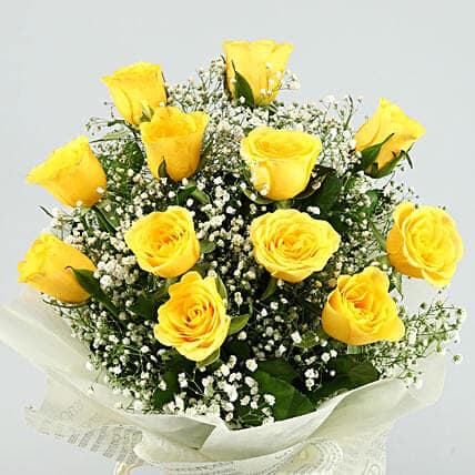 Joyful Vibe Yellow Roses Bouquet view 2