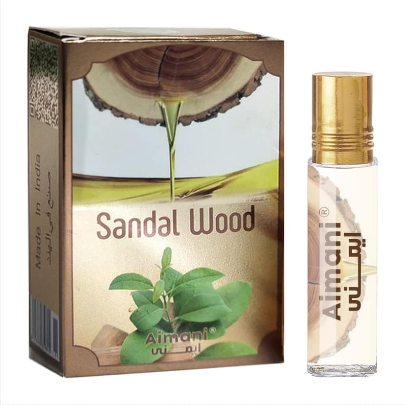 Aimani Sandalwood | Chandan | Rollon Perfume | Attar for Men & Women Perfume/Ittar/itr/Pure & Natural Alcohol Free Long Lasting Fragrance 06ml Attar