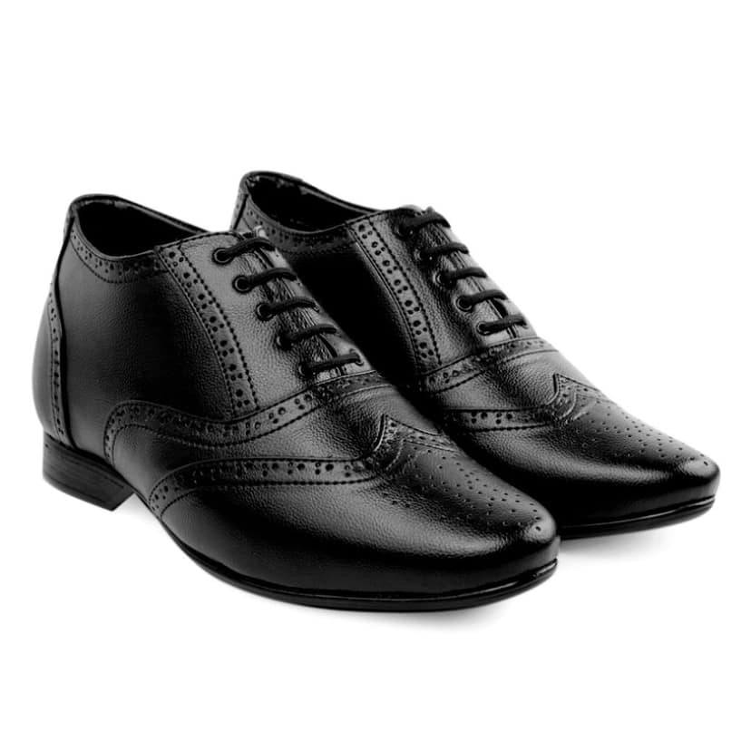 Men's 3 Inch Hidden Height Increasing Formal Work Wear Brogue Oxford Shoes view 4