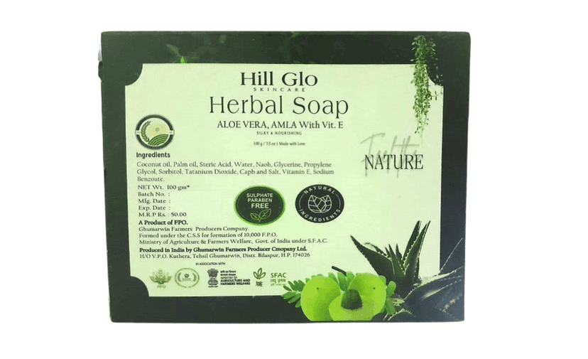 Hill Glo Herbal Soap – Heena amla aloe vera (Pack of 4 x 100g) view 2