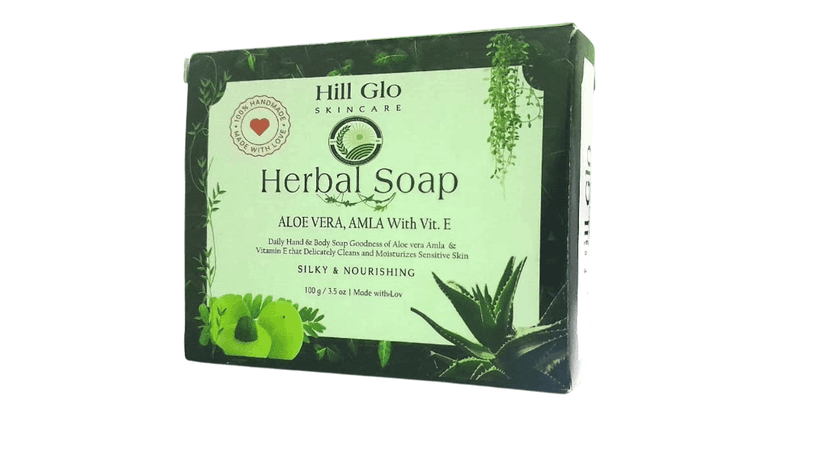 Hill Glo Herbal Soap – Heena amla aloe vera (Pack of 4 x 100g) view 3