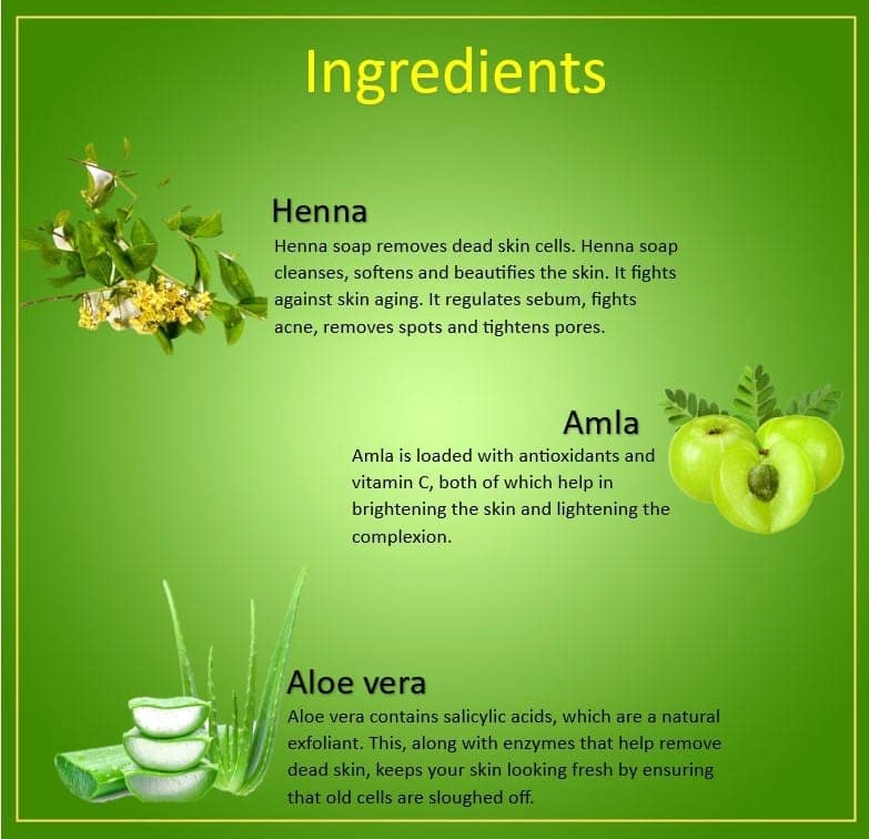 Hill Glo Herbal Soap – Heena amla aloe vera (Pack of 4 x 100g) view 5