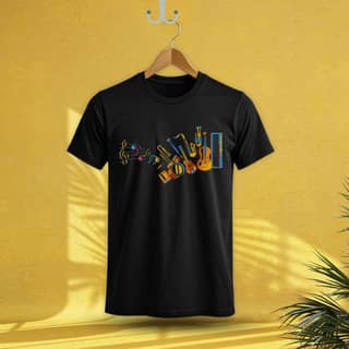 Trishoolin Rhythm & Melody Theme T-Shirt | Design 70020MB | Cotton Regular Fit | Crew Neck / Round Neck Half Sleeve | Pack of 1