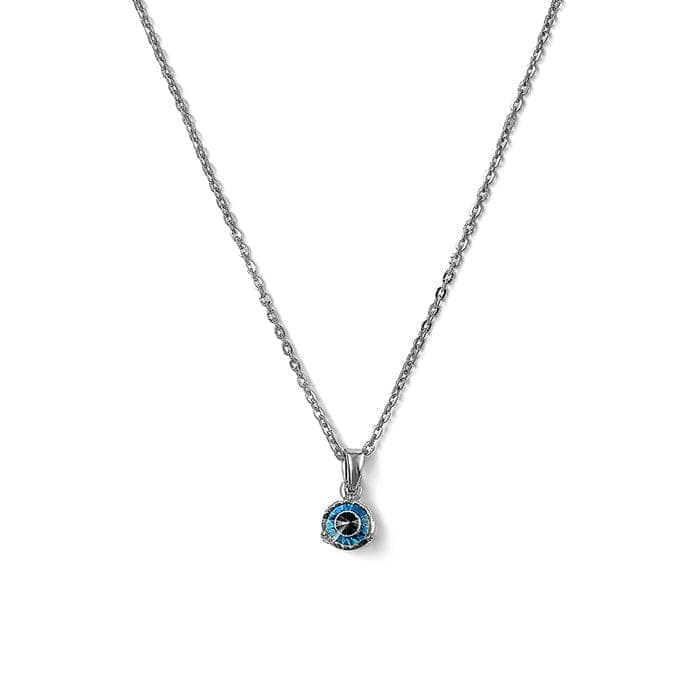 Silver 6 mm Turkish Evil Eye Pendant with Chain