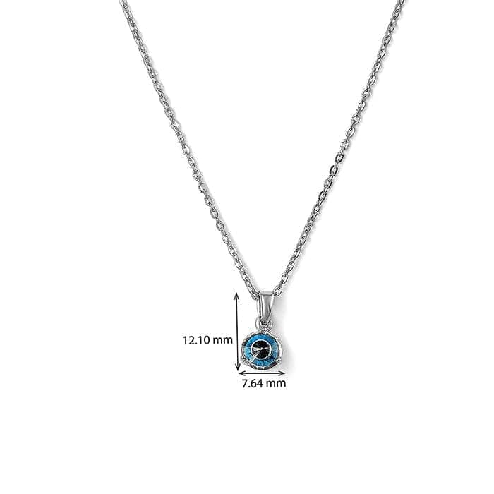 Silver 6 mm Turkish Evil Eye Pendant with Chain view 4