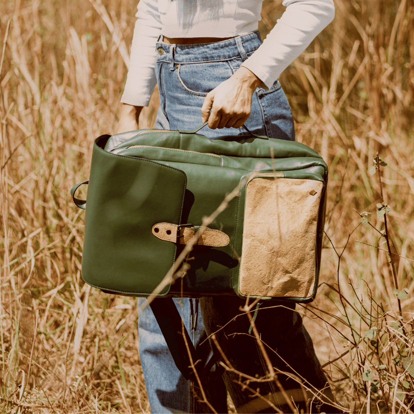 Arden Vegan Leather Backpack - Green view 3