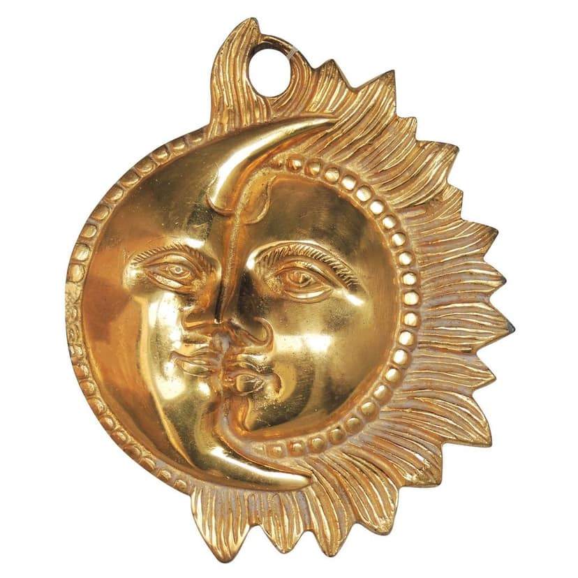 Brass Showpiece Sun And Moon Statue, Height : 6 Inch (BSMAS819 B) view 2