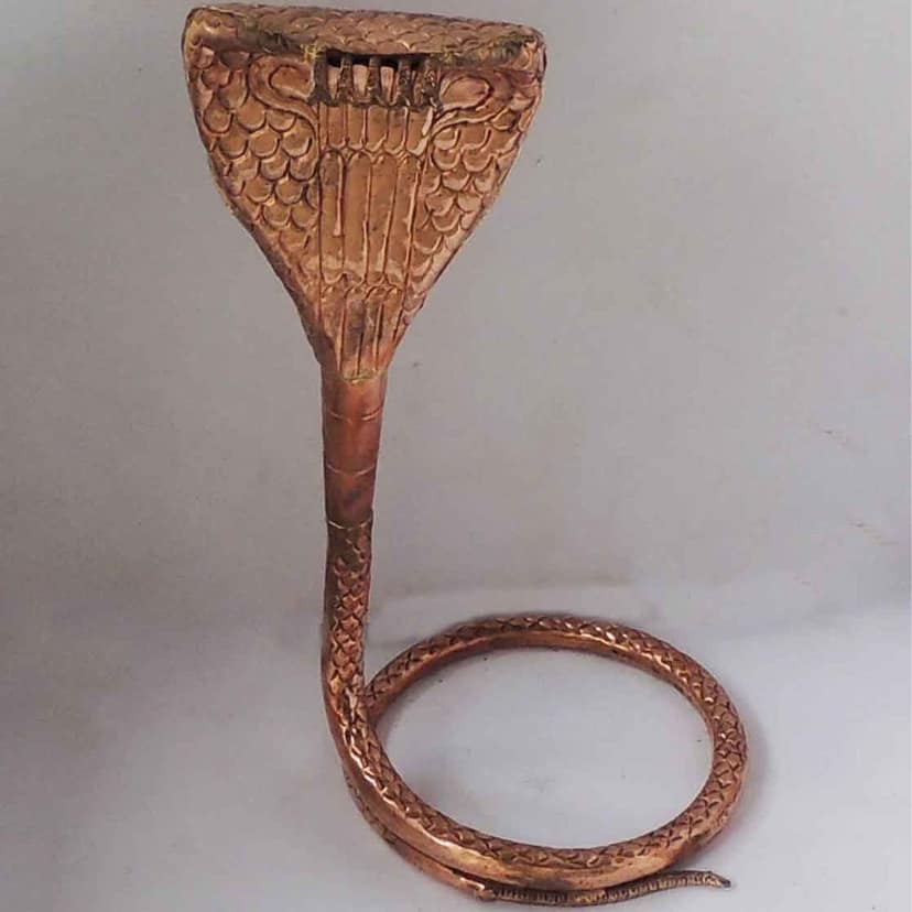 Copper Panch Mukhi Snake ? Five?Headed Naga Dev, 18 Inch, Height : 18 Inch (ZMAS312 E) view 2