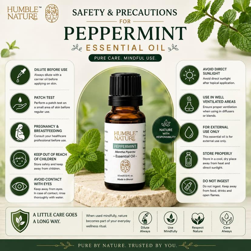 Humble Nature Peppermint Essential Oil 15ml | Steam Distilled Mentha Piperita Oil | GC-MS Tested Natural Plant Extract | Premium Aromatherapy Oil for Diffuser, Massage, DIY & Home Fragrance view 5