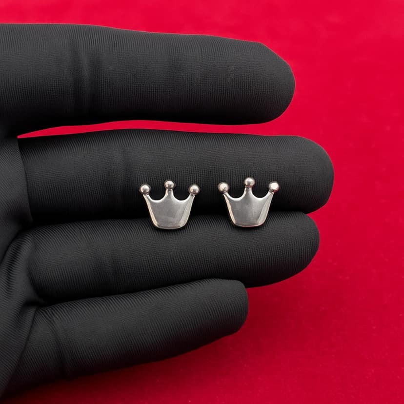 Crown Stud Earrings - Exquisite & Elegant view 3