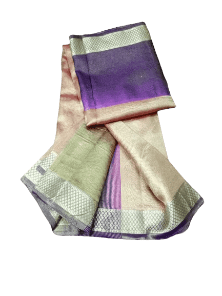 Kota Silk Lavender & Cream Coloured Casual Saree view 2