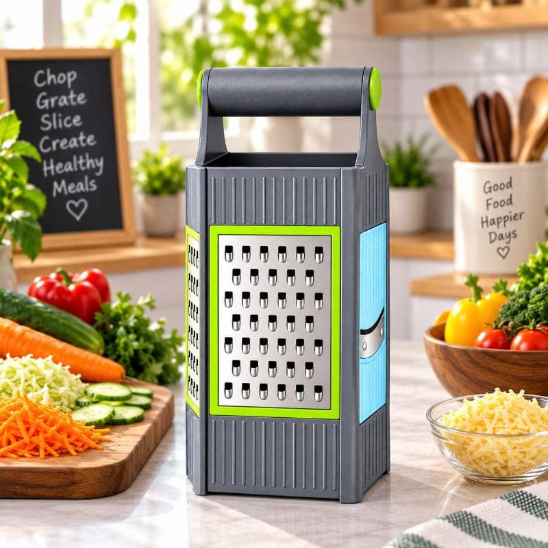 4U Multi-Function Vegetable Slicer & Grater | 4-in-1 Kitchen Tool | Food Prep view 3
