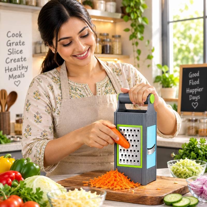 4U Multi-Function Vegetable Slicer & Grater | 4-in-1 Kitchen Tool | Food Prep view 5