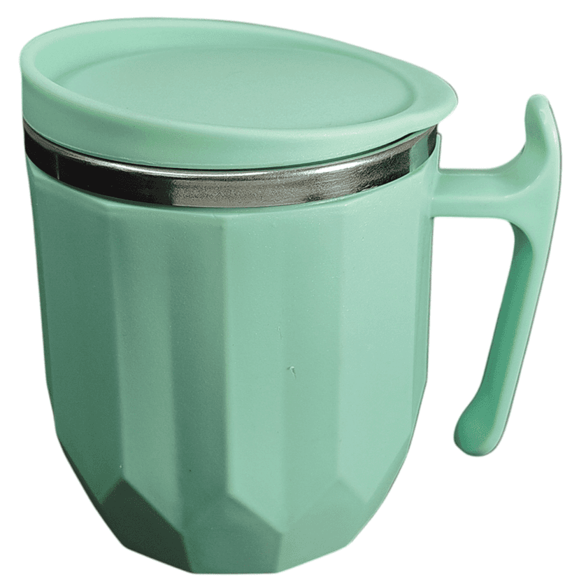 Mint Green Stainless Steel Coffee Mug with Lid - Hot & Cold, 300ml, Double Walled, Leakproof view 2