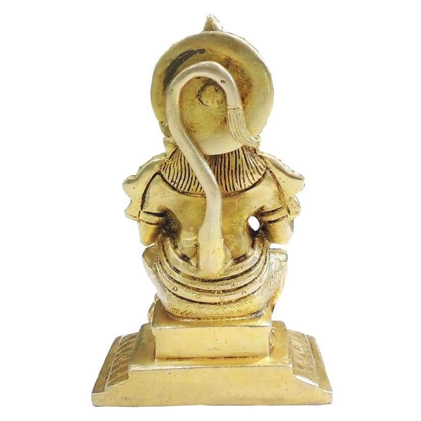 Brass Hanuman Ji Idol Statue for Home Temple, Small Size, Height : 6 Inch (BSMAS1333 H) view 3