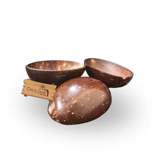 CocoLand Coconut Shell Pudding Pot Oval Shape (150-250 ml) M-L Size Coconut Oil Polished