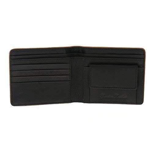 Walletsnbags Black with Tan Elite Trim Leather Men's Wallet view 2