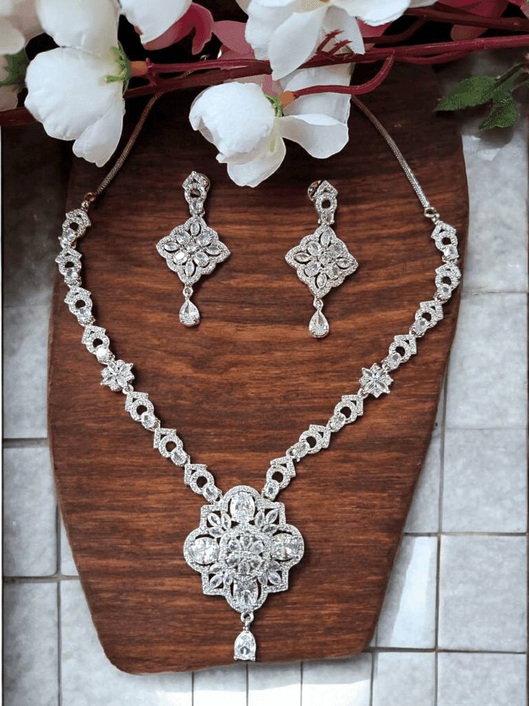 Ellnora's beautiful Amazing Necklace Set with Earrings for all occasion like party & wedding for girls and women view 3