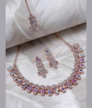 Sukkhi Rose Gold Alloy Necklace Set ( Pack of 1 )