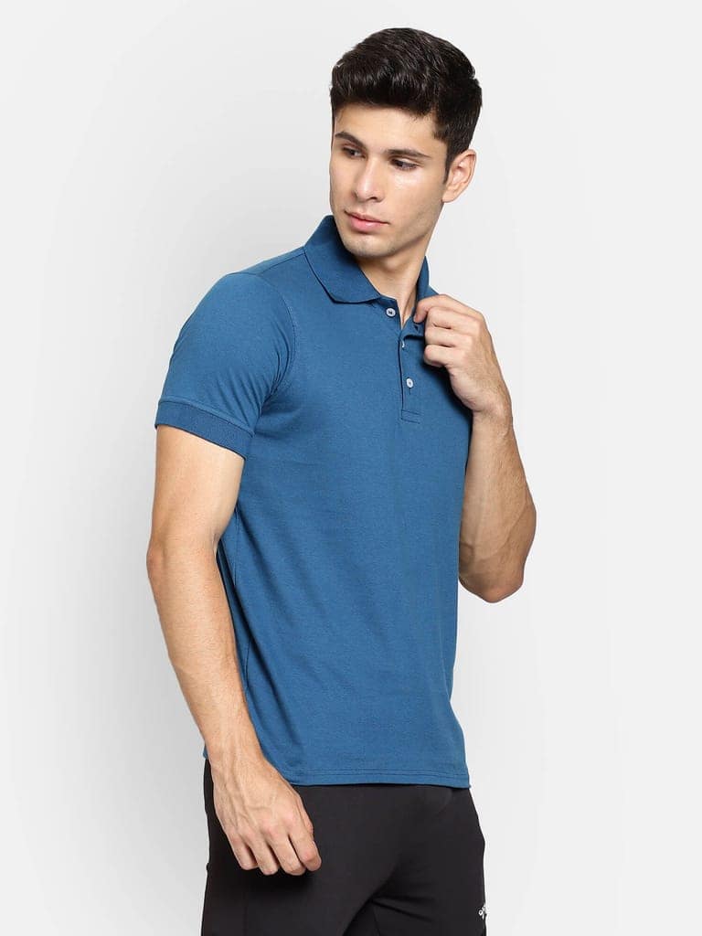 Ascon Polo Neck Cotton Rich Half Sleeve Solid Regular fit Cottonpoly T-shirt for Men Comfortable soft Breathable Fabric Stretchable for Everyday Use Ideal for Casual wear and officewear view 2