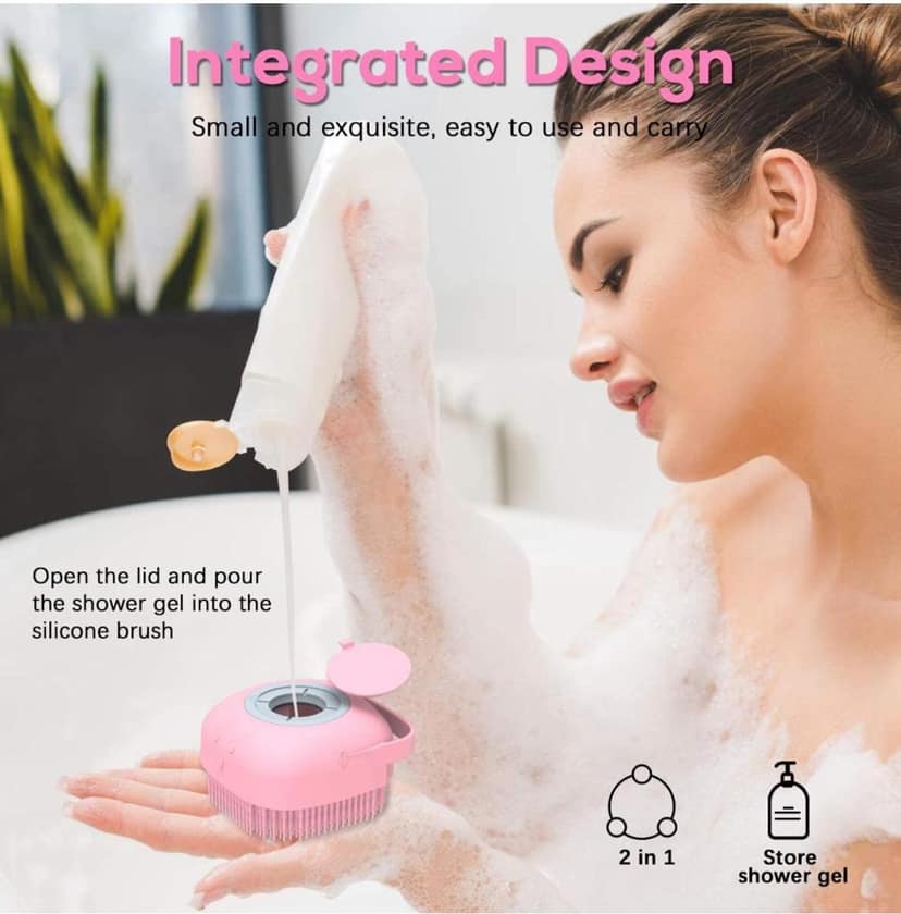 Trendzie Care Silicone Bath Body Brush Shower Scrubber with Dispenser for Men, & Women (Multicolors) view 5