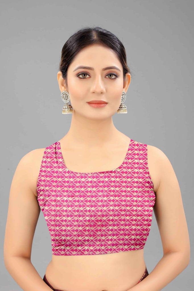 Women's Banarasi Silk Woven Design Pink Saree view 5