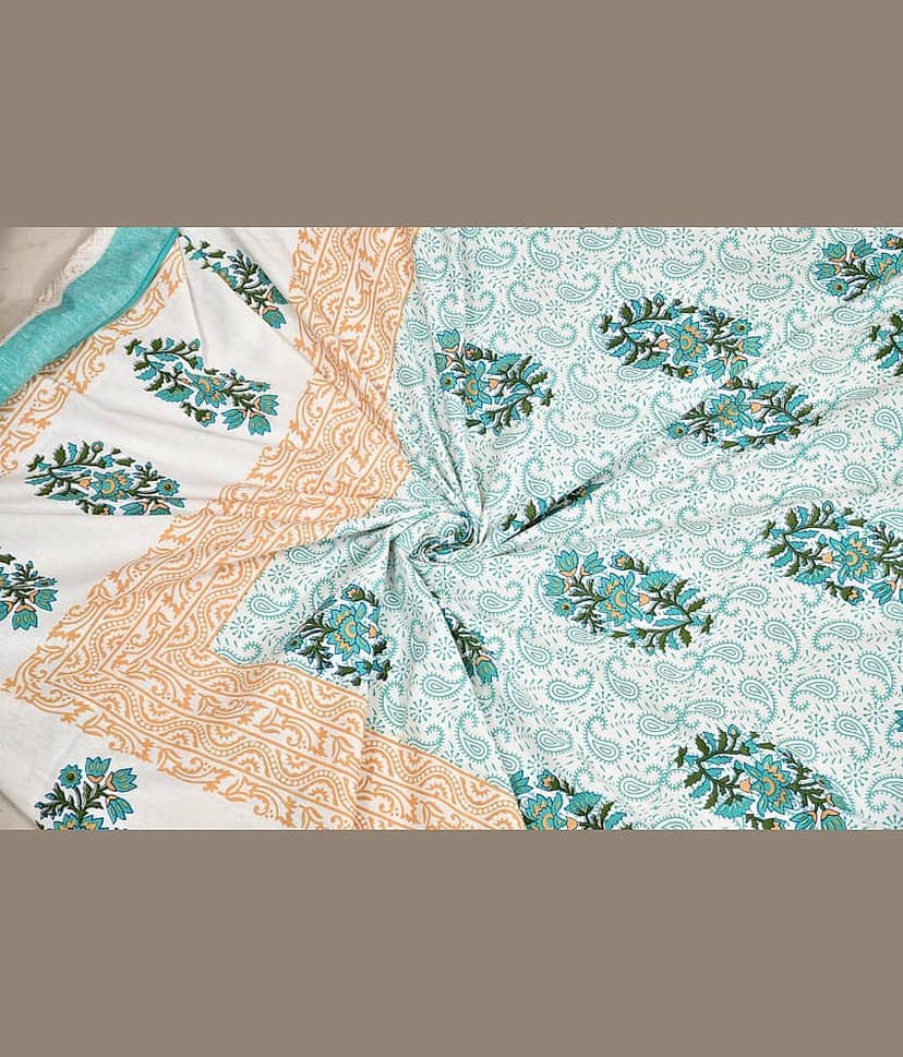 ABHACLOTHO Cotton 1 Double Bedsheet with 2 Pillow Covers ( Multicolor ) view 2