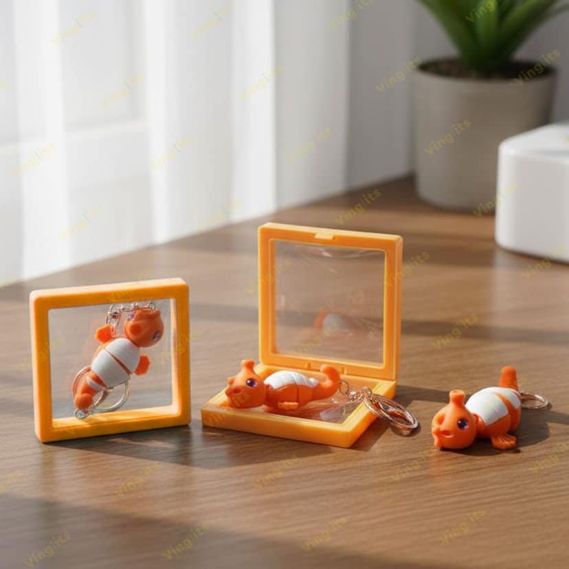 Vinglits Aqua Squad 3D Printed Keychains – Articulated Animal Toys, Pocket-Friendly Keyrings, Stress Relief Desk Toys for Kids & Adults, Collectible Accessories (Seahorse - Stickles) view 4