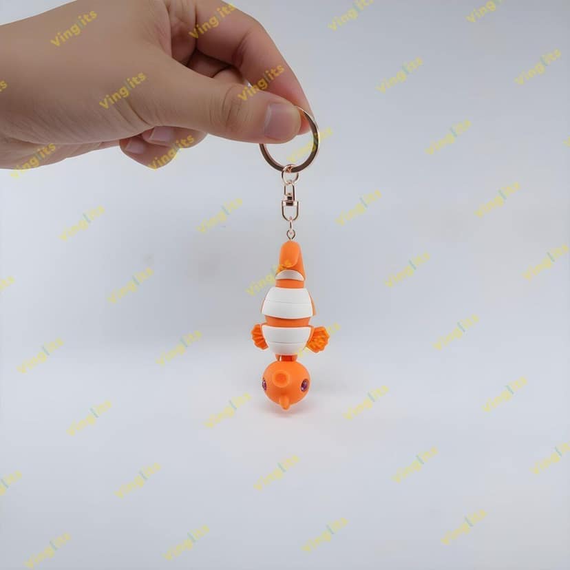 Vinglits Aqua Squad 3D Printed Keychains – Articulated Animal Toys, Pocket-Friendly Keyrings, Stress Relief Desk Toys for Kids & Adults, Collectible Accessories (Seahorse - Stickles) view 5