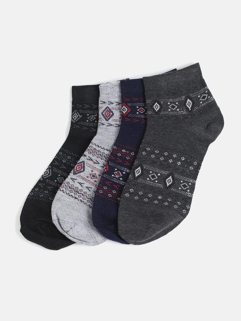 Kolor Fusion Men Above Ankle Length Cotton Socks (Pack of 4) view 7