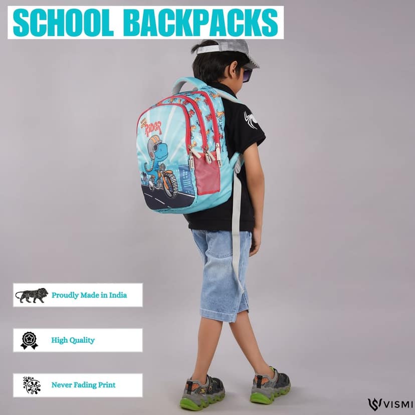 VISMIINTREND School Backpack Bags for Kids | School Bags | Water Resistant | Casual | Picnic | Travel | 5 to 10 Years School Backpack | Bag for Boys | Girls view 3