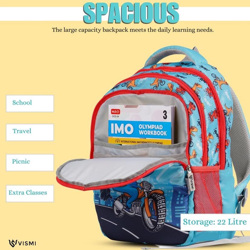 VISMIINTREND School Backpack Bags for Kids | School Bags | Water Resistant | Casual | Picnic | Travel | 5 to 10 Years School Backpack | Bag for Boys | Girls view 7